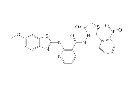 2-[N-(6-METHOXYBENZOTHIAZOLYL)-AMINO]-PYRIDINE-3-[2-(2-NITROPHENYL)]-CARBOXAMIDO-1,3-THIAZOLIDIN-4-ONE