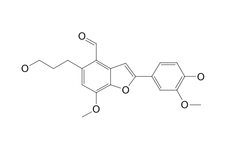 5-(3-HYDROXYPROPYL)-7-METHOXY-2-(3'-METHOXY-4'-HYDROXYPHENYL)-BENZO-[B]-FURAN-4-CARBALDEHYDE