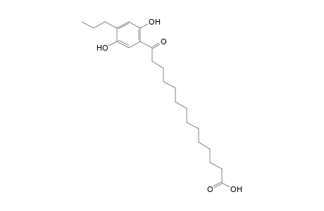 Benzenetetradecanoic acid, 2,5-dihydroxy-nu-oxo-4-propyl-