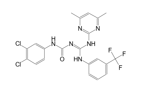 N-(3,4-dichlorophenyl)-N'-{(E)-[(4,6-dimethyl-2-pyrimidinyl)amino][3-(trifluoromethyl)anilino]methylidene}urea