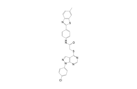 2-{[1-(4-chlorophenyl)-1H-pyrazolo[3,4-d]pyrimidin-4-yl]sulfanyl}-N-[4-(6-methyl-1,3-benzothiazol-2-yl)phenyl]acetamide