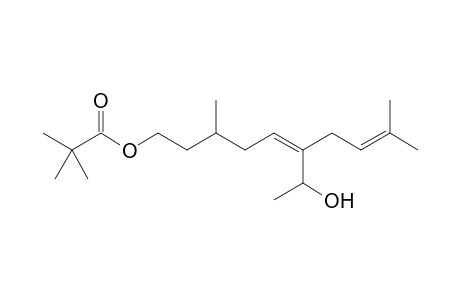 (3S,5E)-(-)-3,9-Dimethyl-6-[1'-(hydroxy-1-ethyl)]deca-5,8-dien-1-yl pivalate