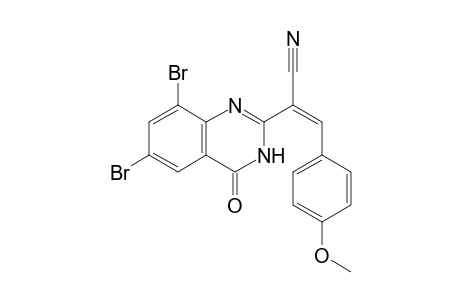 2-(6',8'-Dibromo-4'-oxo-3',4'-dihydroquinazolin-2'-yl)-3-(p-methoxyphenyl)-acrylonitrile