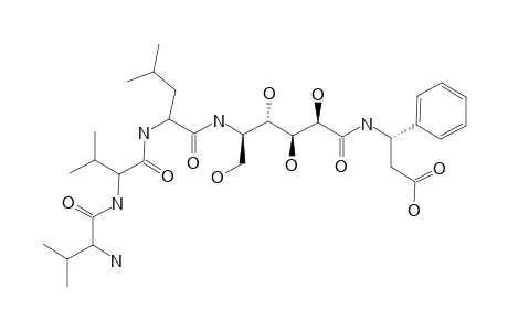 PYLORICIDIN-A;3-[5-(VALYL-VALYL-LEUCYL)-AMINO-2,3,4,6-TETRAHYDROXYHEXANOYL]-AMINO-3-PHENYLPROPIONIC-ACID