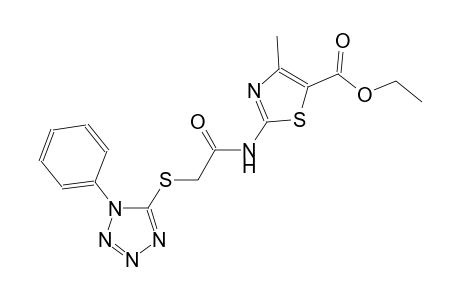 5-thiazolecarboxylic acid, 4-methyl-2-[[[(1-phenyl-1H-tetrazol-5-yl)thio]acetyl]amino]-, ethyl ester