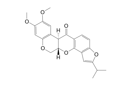 [(6a.alpha.,12a.beta.)-1,2,12,12a-Tetrahydro-8,9-dimethoxy-2-isopropyl-benzopyrano[3,4-b]furo[2,3-h]benzopyran-6(6aH)-one]