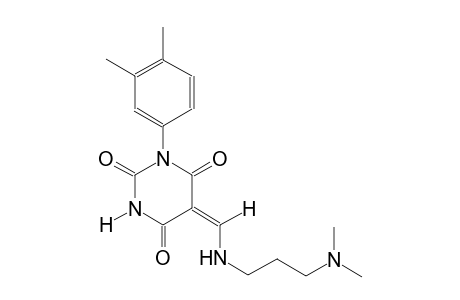 (5E)-5-({[3-(dimethylamino)propyl]amino}methylene)-1-(3,4-dimethylphenyl)-2,4,6(1H,3H,5H)-pyrimidinetrione