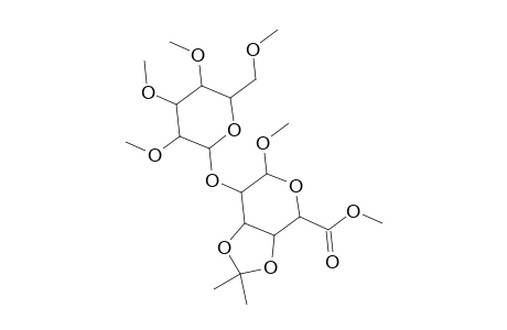 .alpha.-D-Galactopyranosiduronic acid, methyl 3,4-O-(1-methylethylidene)-2-(2,3,4,6-tetra-O-methyl-.beta.-D-glucopyranosyl)-, methyl ester