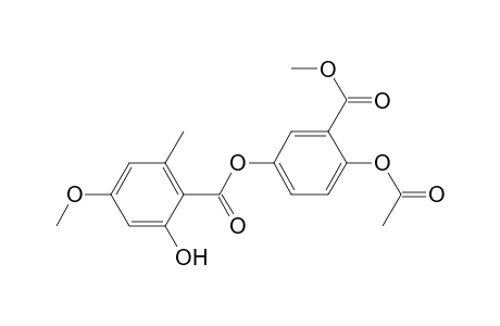 Benzoic acid, 2-hydroxy-4-methoxy-6-methyl-, 4-(acetyloxy)-3-(methoxycarbonyl)phenyl ester