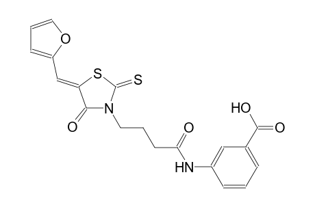 3-({4-[(5Z)-5-(2-furylmethylene)-4-oxo-2-thioxo-1,3-thiazolidin-3-yl]butanoyl}amino)benzoic acid