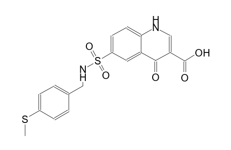 6-({[4-(methylsulfanyl)benzyl]amino}sulfonyl)-4-oxo-1,4-dihydro-3-quinolinecarboxylic acid