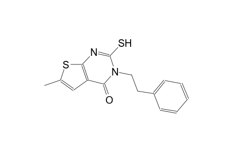 6-methyl-3-(2-phenylethyl)-2-sulfanylthieno[2,3-d]pyrimidin-4(3H)-one