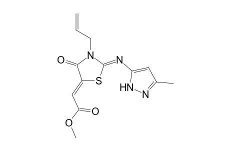 (Z)-Methyl 2-[(Z)-3-allyl-2-(3-methyl-1H-pyrazol-5-ylimino)-4-oxothiazolidin-5-ylidene]acetate
