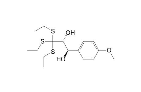 1,2-Propanediol, 3,3,3-tris(ethylthio)-1-(4-methoxyphenyl)-, (R*,R*)-(.+-.)-