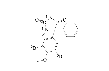 N,N-dimethyl-5-phenyl-5-(4-methoxy-3,5-dideuterophenyl)-2-13C-1,3-15N2-hydantoin