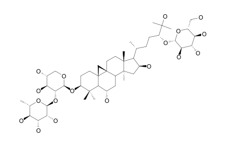 #3;TROJANOSIDE-C;3-O-[ALPHA-L-RHAMNOPYRANOSYL-(1->2)-BETA-D-XYLOPYRANOSYL]-24-O-BETA-D-GLUCOPYRANOSYL-3-BETA,6-ALPHA,16-BETA,(24S),25-PENTAHYDROXYCYCLOARTANE