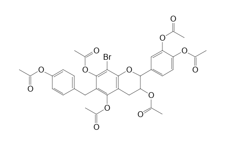 6-p-Acetoxybenzyl-8-bromo-3,3',4',5,7-penta-O-acetyl-(+)-catechin