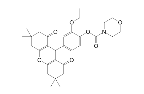 2-ethoxy-4-(3,3,6,6-tetramethyl-1,8-dioxo-2,3,4,5,6,7,8,9-octahydro-1H-xanthen-9-yl)phenyl 4-morpholinecarboxylate