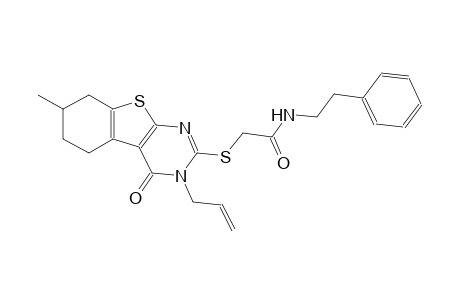 acetamide, 2-[[3,4,5,6,7,8-hexahydro-7-methyl-4-oxo-3-(2-propenyl)benzo[4,5]thieno[2,3-d]pyrimidin-2-yl]thio]-N-(2-phenylethyl)-