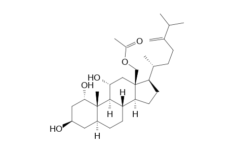 24-Methylene-5.alpha.-cholestane-1.alpha.,3.beta.,11.alpha.,18-tetrol 18-acetate