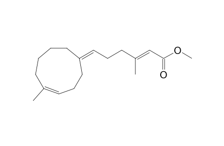 2-Hexenoic acid, 3-methyl-6-(5-methyl-4-cyclononen-1-ylidene)-, methyl ester, (Z,Z,?)-