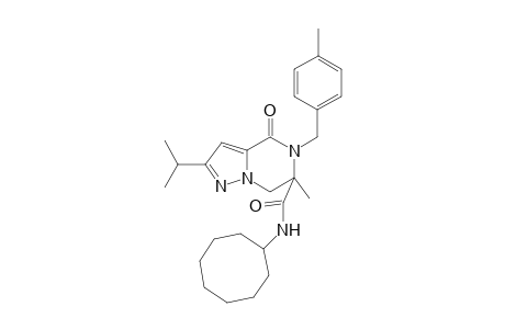 N-cyclooctyl-6-methyl-5-[(4-methylphenyl)methyl]-4-oxo-2-(propan-2-yl)-4H,5H,6H,7H-pyrazolo[1,5-a]pyrazine-6-carboxamide