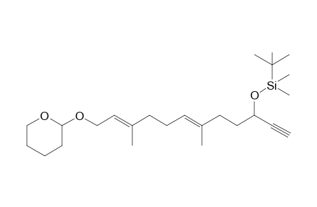 (RS,E,E)-3-{[(tert-Butyl)dimethylsilyl]oxy}-6,10-Dimethyl-12-{[(RS)-tetrahydro-2H-pyran-2-yl]oxy}dodeca-6,10-dien-1-yne