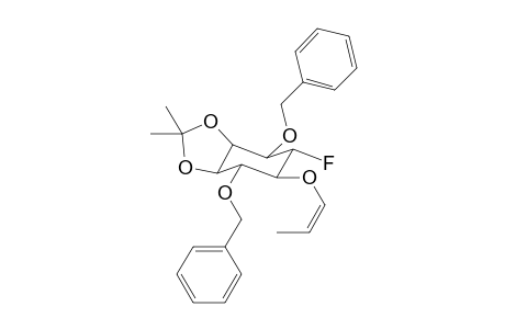 (+-)-3,6-Di-O-benzyl-2-deoxy-2-fluoro-4,5-isopropylidene-1-O-[(Z)-prop-1-enyl]-scyllo-inositol