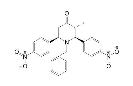 (2S,3R,6R)-1-benzyl-3-methyl-2,6-bis(4-nitrophenyl)piperidin-4-one