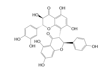 (2R,3R)-2-[3,4-bis(oxidanyl)phenyl]-8-[(2S,3R)-2-(4-hydroxyphenyl)-5,7-bis(oxidanyl)-4-oxidanylidene-2,3-dihydrochromen-3-yl]-3,5,7-tris(oxidanyl)-2,3-dihydrochromen-4-one