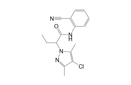 2-(4-chloro-3,5-dimethyl-1H-pyrazol-1-yl)-N-(2-cyanophenyl)butanamide