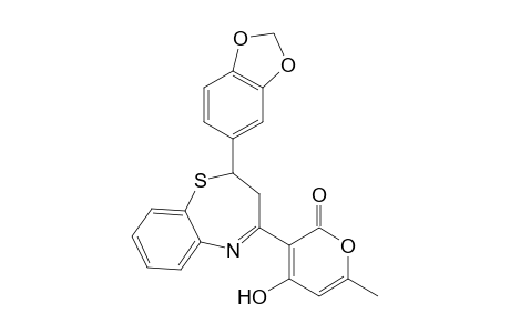 3-(2-Benzo[1,3]dioxol-5-yl-2,3-dihydro-benzo[b][1,4]thiazepin-4-yl)-4-hydroxy-6-methyl-pyran-2-one