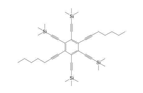2-[2,5-bis(hept-1-ynyl)-3,4,6-tris(2-trimethylsilylethynyl)phenyl]ethynyl-trimethyl-silane