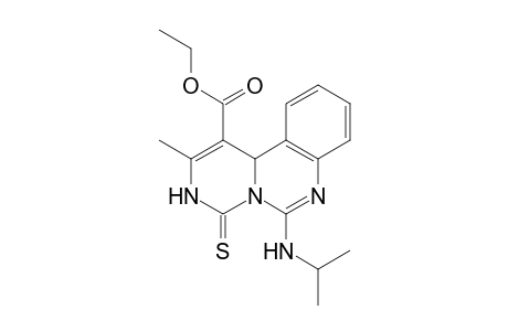 1-Ethoxycarbonyl-6-isopropylamino-2-methyl-3,11b-dihydro-4H-pyrimido[1,6-c]quinazoline-4-thione
