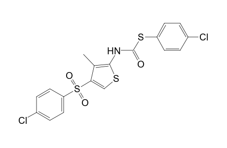 4-[(p-chlorophenyl)sulfonyl]-3-methylthio-2-thiophenecarbamic acid, S-(p-chlorophenyl)ester