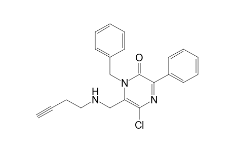 6-(3-Butynylaminomethyl)-3-phenyl-5-chloro-1-benzyl-2(1H)-pyrazinone