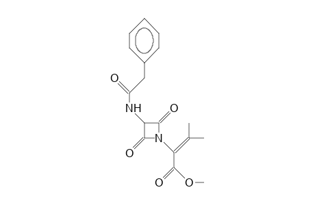 2-(2,4-Dioxo-3-phenylacetamido-azetidin-1-yl)-3- methyl-butenoic acid, methyl ester