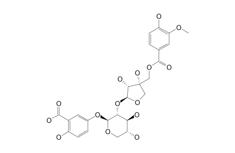 5-O-[(5''-O-VANILLOYL)-BETA-APIOFURANOSYL-(1->2)-BETA-XYLOPYRANOSYL]-GENTISIC-ACID