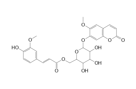 [3,4,5-trihydroxy-6-(6-methoxy-2-oxo-chromen-7-yl)oxy-tetrahydropyran-2-yl]methyl (E)-3-(4-hydroxy-3-methoxy-phenyl)prop-2-enoate