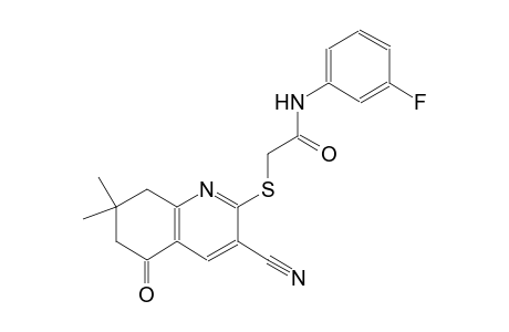 2-[(3-cyano-7,7-dimethyl-5-oxo-5,6,7,8-tetrahydro-2-quinolinyl)sulfanyl]-N-(3-fluorophenyl)acetamide