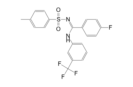 N-{(Z)-(4-fluorophenyl)[3-(trifluoromethyl)anilino]methylidene}-4-methylbenzenesulfonamide