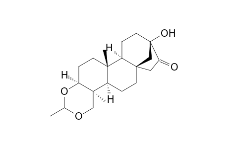 17-Norkauran-16-one, 3,18-[ethylidenebis(oxy)]-13-hydroxy-, (3.alpha.,4.alpha.)-