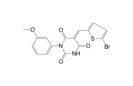 2,4,6(1H,3H,5H)-pyrimidinetrione, 5-[(5-bromo-2-thienyl)methylene]-1-(3-methoxyphenyl)-, (5E)-