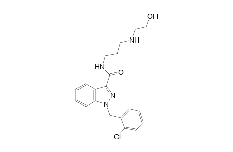 1-(2-Chlorobenzyl)-N-[3-(2-hydroxyethylamino)propyl]indazole-3-carboxamide