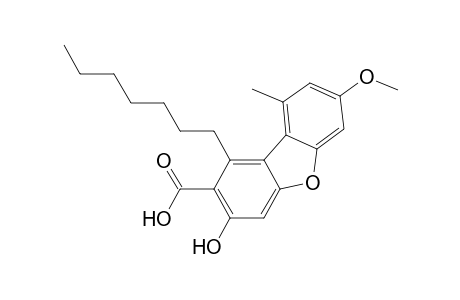 2-Dibenzofurancarboxylic acid, 1-heptyl-3-hydroxy-7-methoxy-9-methyl-