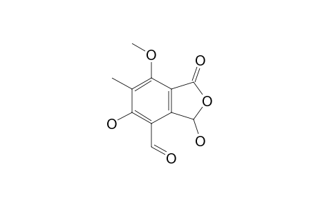 3,5-dihydroxy-1-keto-7-methoxy-6-methyl-3H-isobenzofuran-4-carbaldehyde