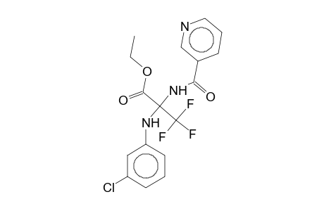 Ethyl 2-(3-chloroanilino)-3,3,3-trifluoro-2-[(3-pyridinylcarbonyl)amino]propanoate