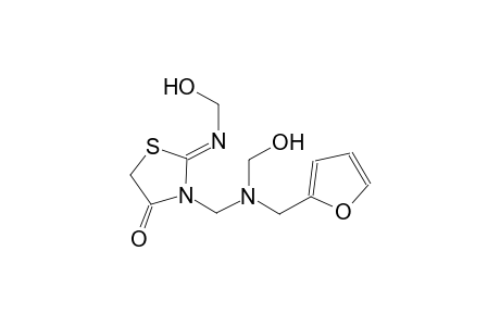 4-thiazolidinone, 3-[[(2-furanylmethyl)(hydroxymethyl)amino]methyl]-2-[[(Z)-hydroxymethyl]imino]-, (2Z)-