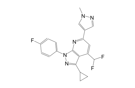 1H-pyrazolo[3,4-b]pyridine, 3-cyclopropyl-4-(difluoromethyl)-1-(4-fluorophenyl)-6-(1-methyl-1H-pyrazol-4-yl)-