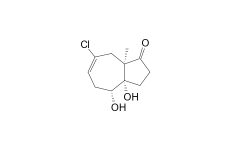 (3a.alpha.,4.alpha.,8a.alpha.)-(+-)-7-Chloro-3,3a,4,5,8,8a-hexahydro-3a,4-dihydroxy-8a-methyl-1-(2H)-azulenone